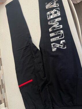 Zumba Fitness Black Leggings with White Logo and Red Accent